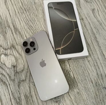 адаптер на айфон: IPhone 16 Pro Max, Колдонулган, 256 ГБ, Natural Titanium, Куту, 100 %
