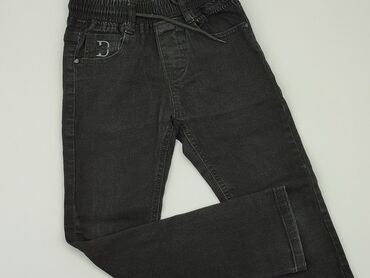 biale spodniczki dzinsowe: Spodnie jeansowe, 7 lat, 122, stan - Bardzo dobry