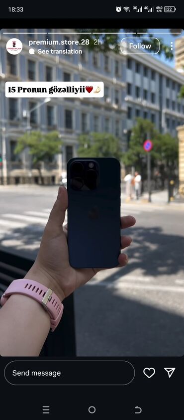 iphone 6 в кредит: IPhone 15 Pro, 128 GB, Blue Titanium, Face ID, Zəmanət