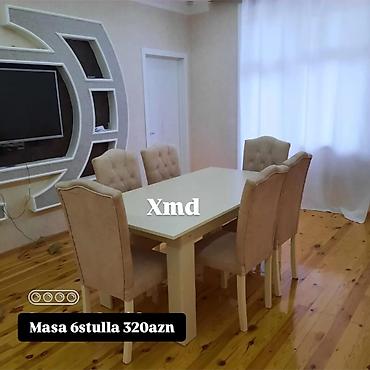 Masa və oturacaq dəstləri: Masa və 6 stul dəsti - Komplekt: 1 yemək masası + 6 ədəd stul - — 2