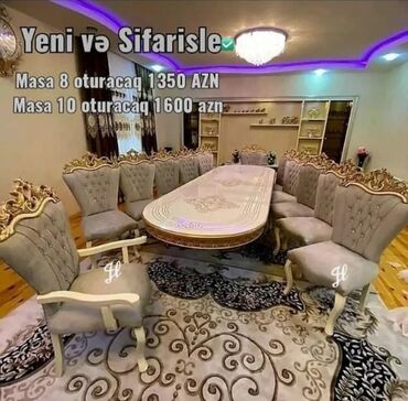 Masa və oturacaq dəstləri: Mətbəx üçün, Yeni, Açılmayan, Dördbucaq masa, 4 stul — 29