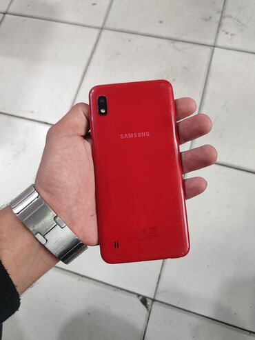 Samsung: Samsung A10, 32 GB, rəng - Qırmızı, Düyməli, Face ID