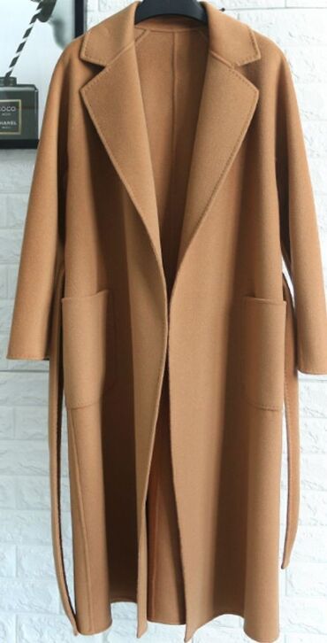 женское пальто кашемир: Пальто, Классика, Осень-весна, Длинная модель, С поясом, 2XL (EU 44), 3XL (EU 46)