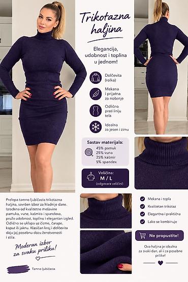 💜 Trikotazna haljina – tamno ljubičasta Prelepa trikotazna haljina u na lalafo.rs 💜 Trikotazna haljina – tamno ljubičasta Prelepa trikotazna haljina u