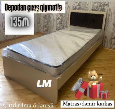 Çarpayılar: Yeni, Təknəfərlik çarpayı, Bazasız, Matras ilə, Siyirməsiz