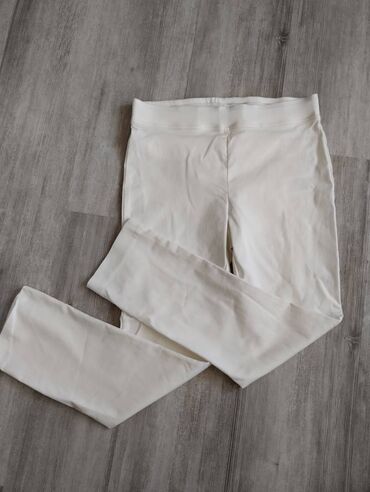 pantalone par: S (EU 36), Cotton, color - White, Single-colored