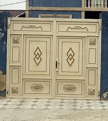 seyf demir qapi: Metal darvaza və piyada qapısı dəsti - Material: qalın metaldan — 1