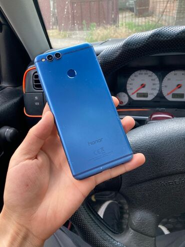 сат телефон: Honor 7X, Б/у, 64 ГБ, цвет - Синий, 2 SIM