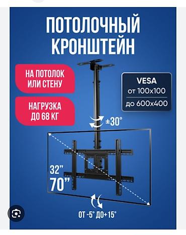 Потолочный кронштейн для ТВ - Установка на потолок или стену -