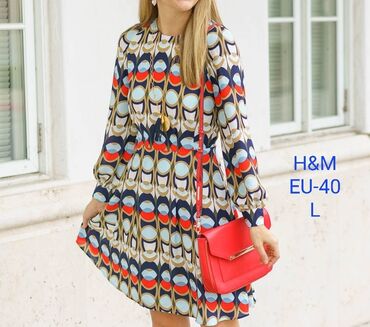 guess haljine: H&M L (EU 40), color - Multicolored, Long sleeves