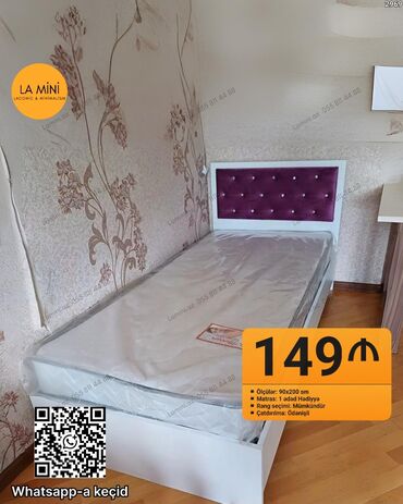 Masa və oturacaq dəstləri: Təknəfərlik çarpayı, Matras ilə