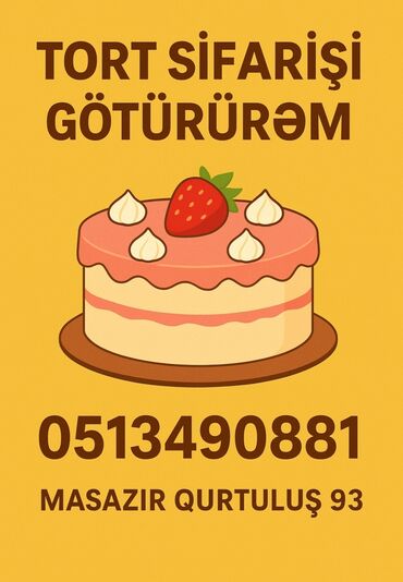 Торты: Xüsusi tort sifarişləri qəbul olunur. Fərqli dad və tərtibat