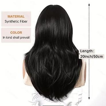 Perike i klipse: Perike – 3400 din Duga ravna perika sa šiškama, ombre prelaz crna → — 13