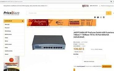 Modemi, ruteri i mrežni uređaji: HP ProCurve Switch 408 (model J4097C) - Mrežni preklopnik sa 8 Fast — 10