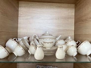 sud separatoru: Çay dəsti, rəng - Bej, Farfor, 6 nəfərlik — 1