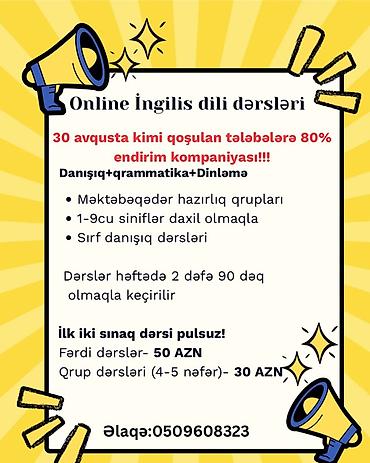 Xarici dil kursu, İngilis dili, Uşaqlar üçün, Böyüklər üçün lalafo.az -da Xarici dil kursu, İngilis dili, Uşaqlar üçün, Böyüklər üçün