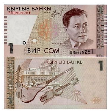 купюры сом: Банкнота Кыргызстана — 1 сом Описание: - Номинал: 1 сом (БИР СОМ) - — 1