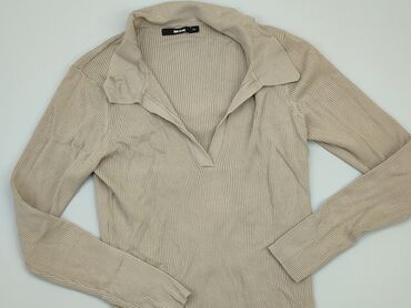 beżowa bluzki z dekoltem w serek: Sweter, XL, stan - Bardzo dobry
