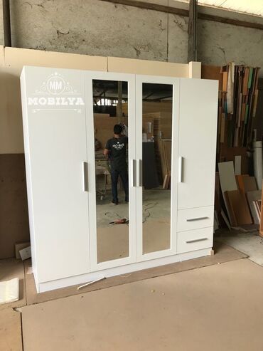 Dolablar: Yeni, Açılan, 4 qapılı Düz dolab, Qarderob, paltar dolabı, Azərbaycan — 6