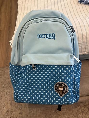 Рюкзак Oxford University, голубой - Дизайн: верхняя часть однотонная at lalafo.kg Рюкзак Oxford University, голубой - Дизайн: верхняя часть однотонная