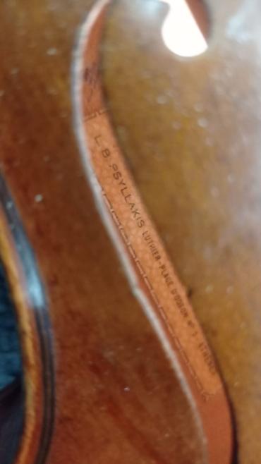 dinamik dayağı: Məhsul: Klassik skripka – L.B. Syllakis, Luthier (Paris) 1952 ci ilin — 3