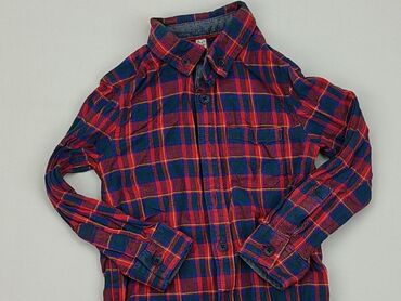 koszula jeansowa dziecięca: Koszula 1.5-2 lat, stan - Bardzo dobry, wzór - Kratka, kolor - Czerwony
