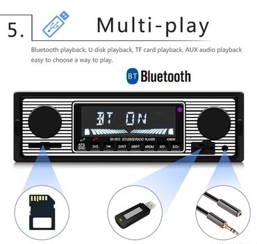 Auto elektronika: Bluetooth auto radio model-SX 5513 RETRO Auto radio Klasični stereo