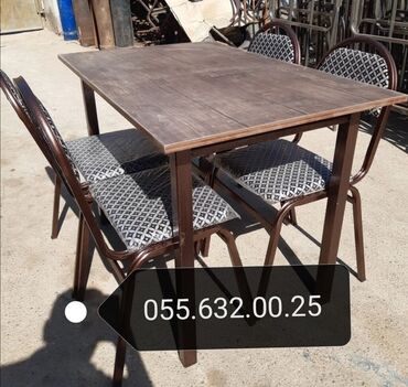 Bağ, çöl masa və oturacaq dəstləri: Yeni, Kvadrat masa, Açılmayan, Metal, Azərbaycan — 6