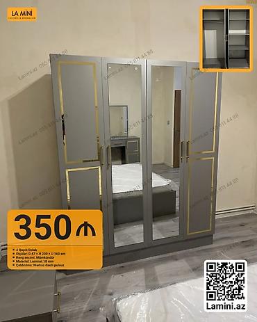 Ev və bağ: 4 qapılı paltar dolabı – LA MINI dizaynı - Ölçülər: dərinlik 47 sm × — 1