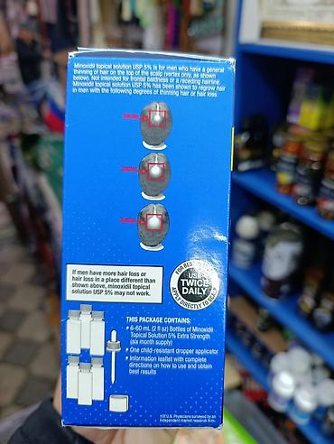 аппликатор: Набор для стимуляции роста волос: Minoxidil 5% Kirkland + дермароллер — 3