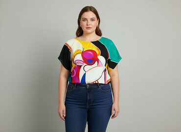 kolorowe bluzki: Elite, Bluzka damska, rozmiar 4XL
