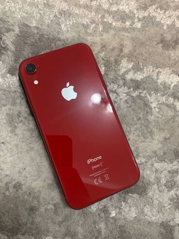 тел б у: IPhone Xr, Колдонулган, 64 ГБ, Кызыл, Кабель, Каптама, 79 %