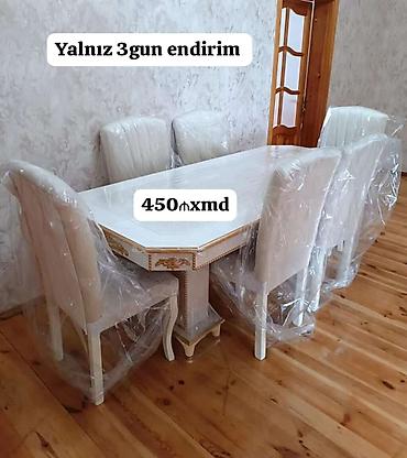 dekor masa: Для гостиной, Новый, Нераскладной, Прямоугольный стол, 6 стульев — 1
