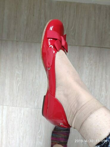 танкетки туфли: Туфли 39, цвет - Красный