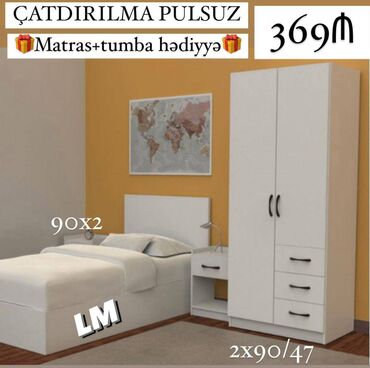 yumru transformer çarpayı: Gənc oda🤴👸 ÇARPAYI+DOLAB+tumba🎁_ Yeni və sifarişlə Qiymət : 369₼