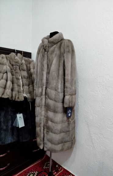 Шубы: Шуба, Норка, Длинная модель, Италия, 2XL — 9