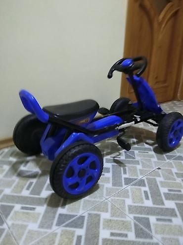 Uşaq dünyası: Uşaq pedallı go-kart - Rəng: mavi/qarışıq qara detallarla - Pedallı — 4