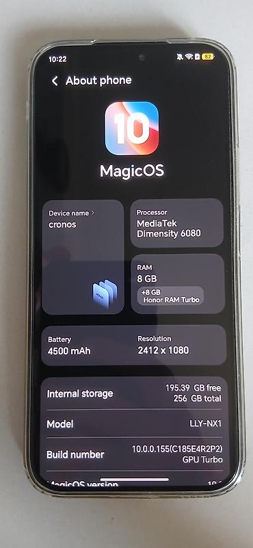pult az: Honor 256 GB, Barmaq izi — 3