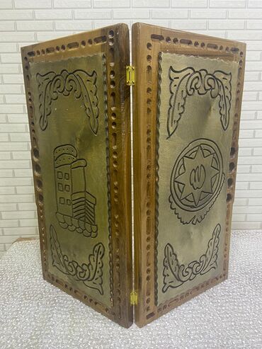 Nərdlər: Əl işləri oymalı taxta nərd-taxta dəsti - Material: tam ağac (taxta) — 5