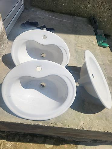 hamam kranti: Oval formalı keramika əlüzüyü (lavabo) – 3 ədəd tam sağlam — 1