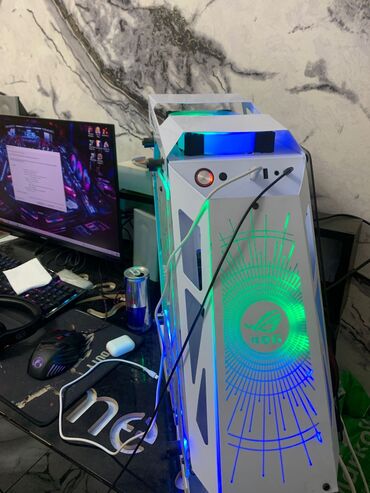 Комплектующие для ПК и ноутбуков: Gaming masaüstü kompüter – ASUS ROG temalı açıq şassi Xüsusiyyətlər