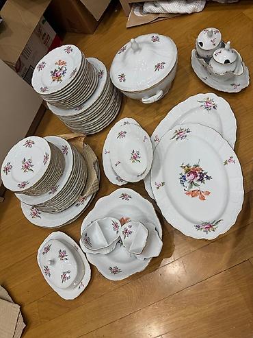 çaşka qelyan: Nahar dəsti, rəng - Ağ, Farfor, Bohemia, 12 nəfərlik, Çexiya — 1