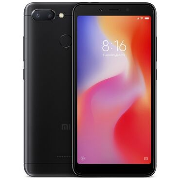 маленькие телефоны: Xiaomi, Redmi 6, Б/у, 32 ГБ, цвет - Черный, 2 SIM