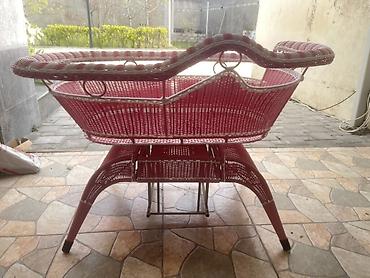 usag bewiyi: Elektrikli beşik – toxunma rattan dizayn, çəhrayı-ağ rəng — 2