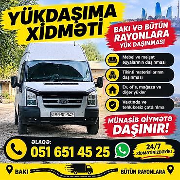 Yük daşımaları: Yükdaşıma Xidməti Bakı və bütün rayonlara yükdaşıma. Xidmət sahələri — 1