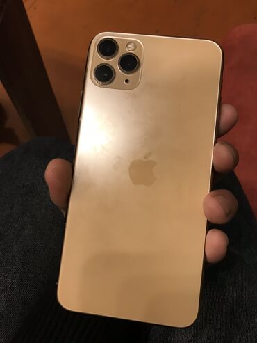 Apple iPhone: IPhone 11 Pro Max, 256 GB, Matte Gold, Zəmanət, Simsiz şarj, Face ID