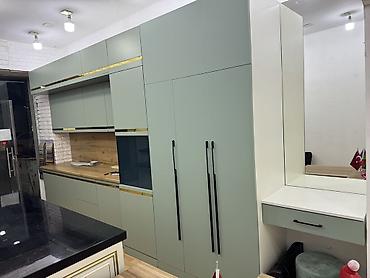 Müasir dizaynlı mətbəx mebel dəsti - Stil: Minimalist, düz xətli