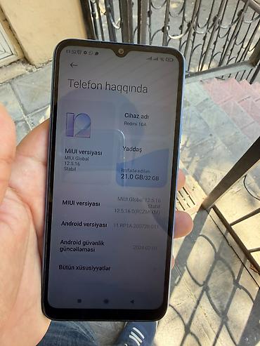 redmi note 10 64 gb qiymeti: Redmi 10A, 32 GB, rəng - Mavi, Barmaq izi — 5