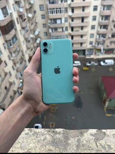 Apple iPhone: IPhone 11, 128 GB, Mavi, Zəmanət, Simsiz şarj, Face ID