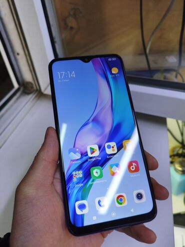 корейские телефоны: Redmi, Redmi 9, Б/у, 32 ГБ, цвет - Зеленый, 2 SIM